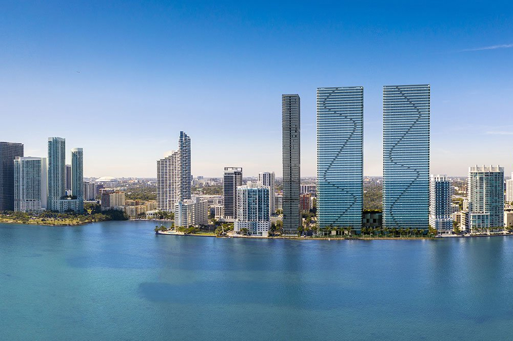 EDGEWATER PROJECT MORE THAN DOUBLES UNITS TO 1,300 IN 42-STORY TOWERS. EDGEWATER PROJECT MORE THAN DOUBLES UNITS TO 1,300 IN 42-STORY TOWERS.